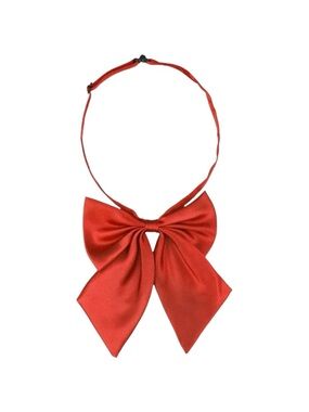 Red Satin Bow Tie Women's Adjustable Pre-Tied Statement Bow Collar Accessory
